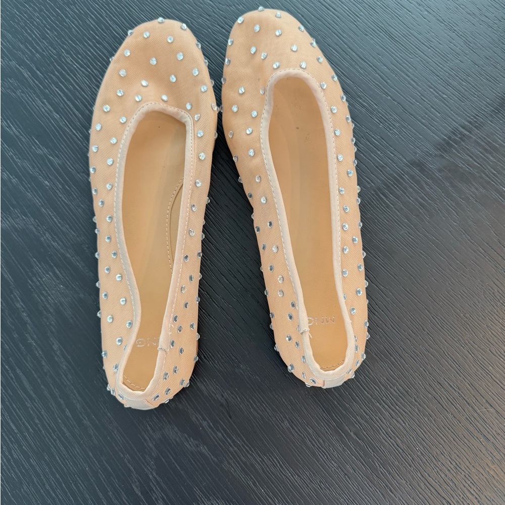 Mango Beige Studded Flats
